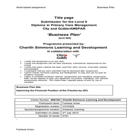 Business Plan | DOCX