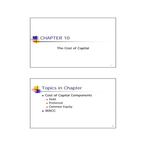 ch 10; cost of capital