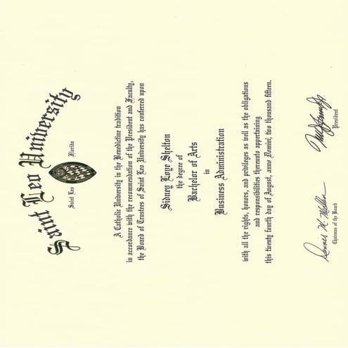 Saint Leo Diploma | PDF