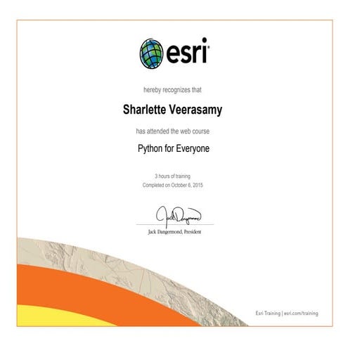 Esri Certificate - Python for Everyone | PPT