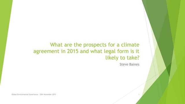 What are the prospects for a climate agreement