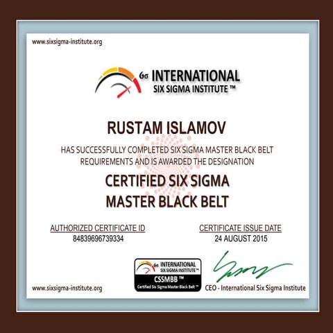 SixSigma Master Black Belt