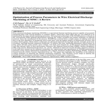 Optimization of Process Parameters in Wire Electrical Discharge Machining of ...