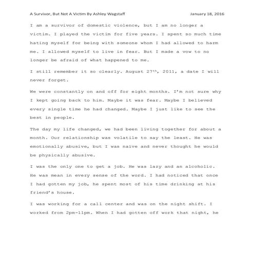 A Survivor, But Not A Victim