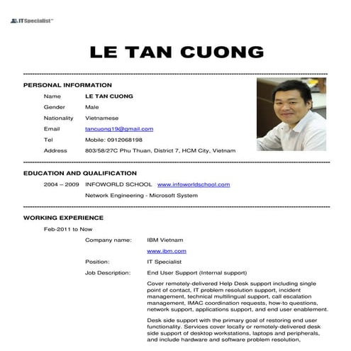 LE TAN CUONG_CV