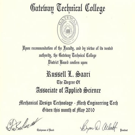 Associates of Mechanical Engineering Tech