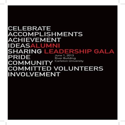 Carleton 2nd annual Alumni Leadership Gala program