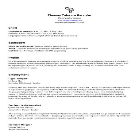 Davo CV 2016 | PDF