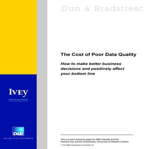 Cost of Poor Data Quality