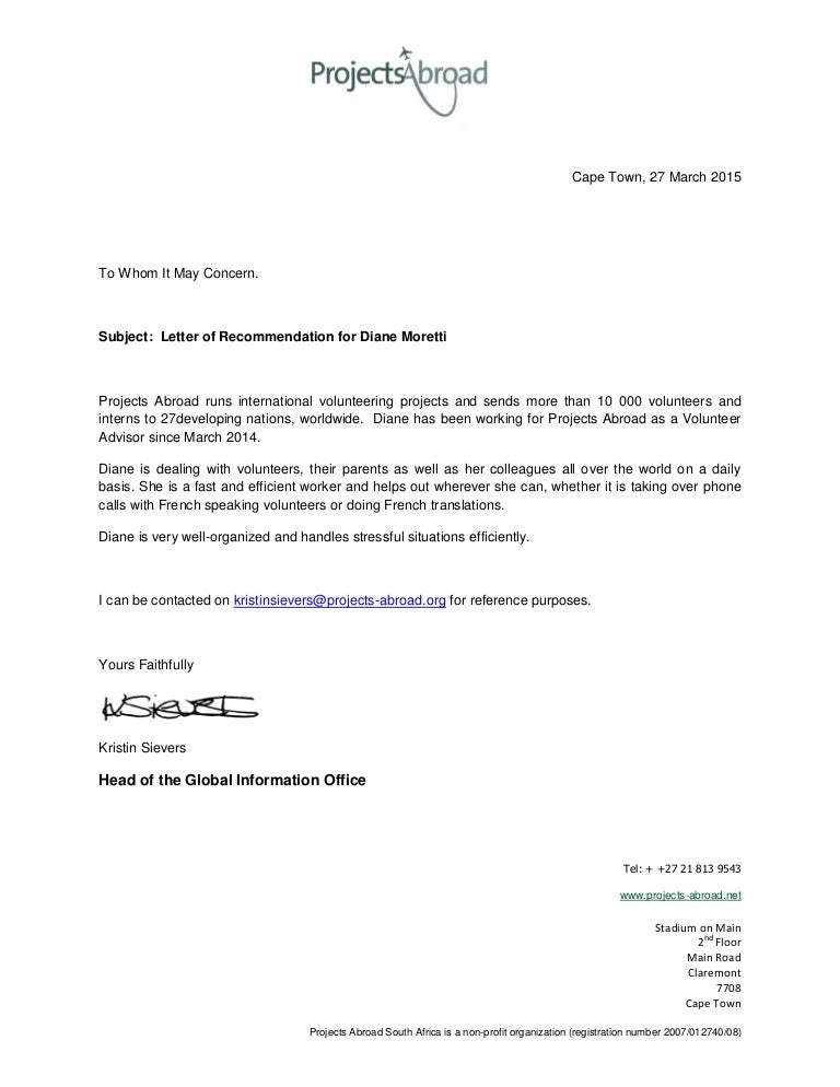 diane moretti letter of recommendation letter of non recommendation