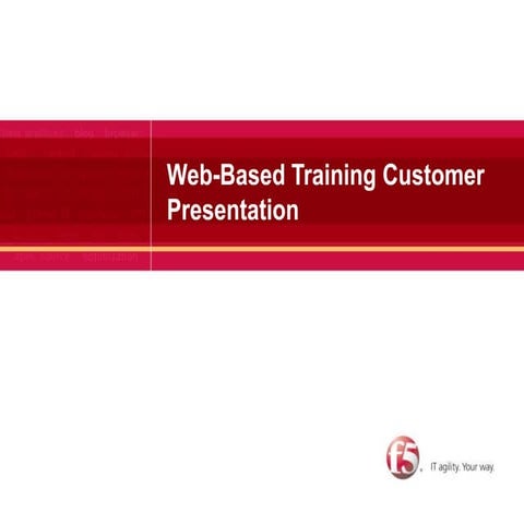 F5 BIG-IP Web-based Customer Training
