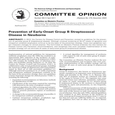 PHÒNG NGỪA NHIỄM TRÙNG SƠ SINH SỚM GBS