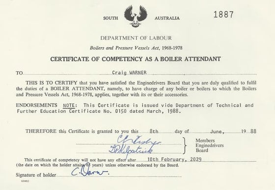NSW Certificate of Competency as boiler attendant | PDF