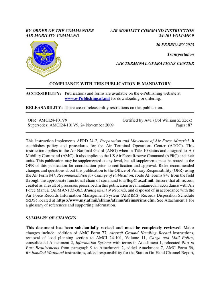 atoc duties amc form 68