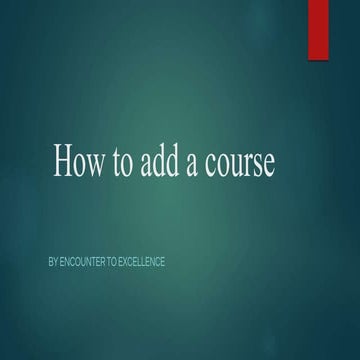 How to add a course