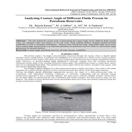 Analyzing Contact Angle of Different Fluids Present In Petroleum Reservoirs