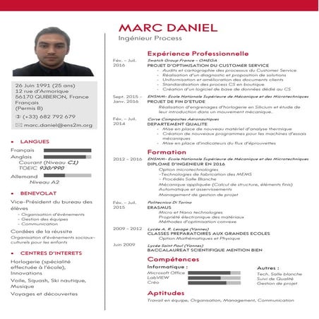 CV Marc Daniel | PDF