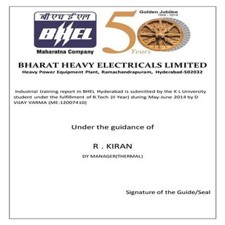BHARAT HEAVY ELECTRICALS LIMITED re...