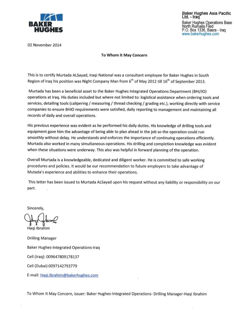 recommendation letter from baker hughes 2 pdf can i use the same recommendation letter