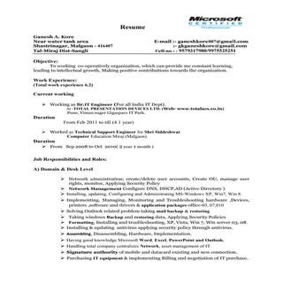 Ganesh Kore Resume New