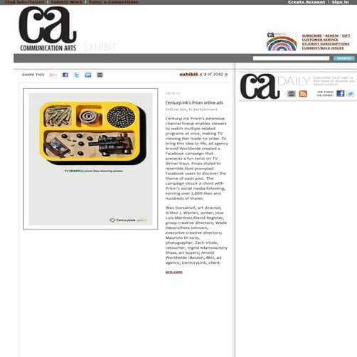 CenturyLink's Prism online ads