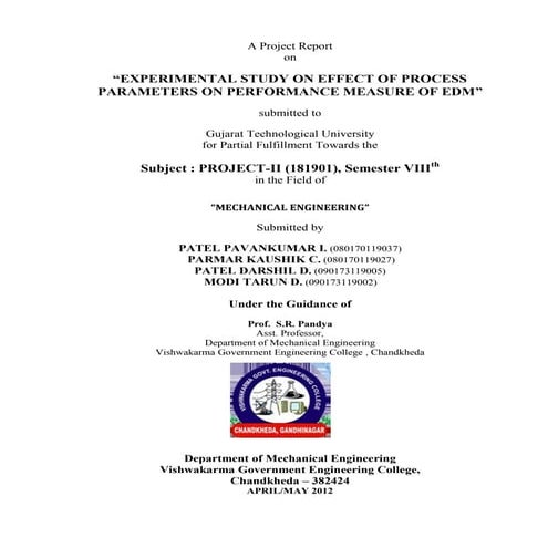 EDM-MRR Improvement Part-2 (Sem-8)