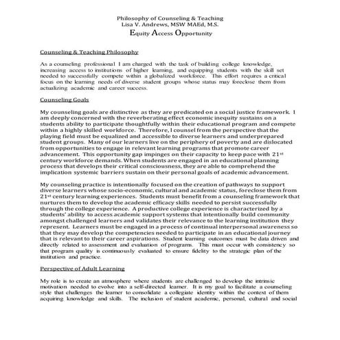 Counseling Philosophy