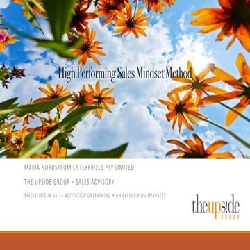 High performing sales mindset method snapshot