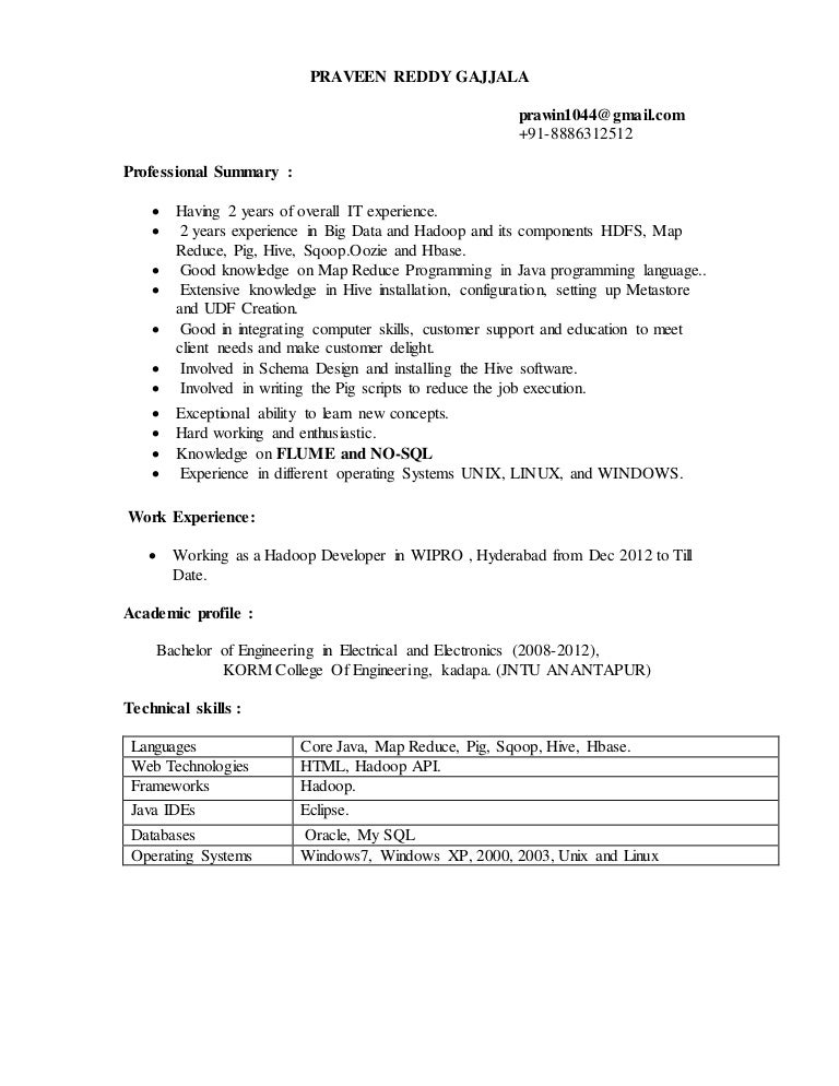 big data hadoop resume resume big data hadoop resume resume