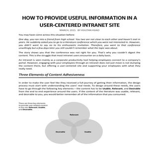 HOW TO PROVIDE USEFUL INFORMATION I...