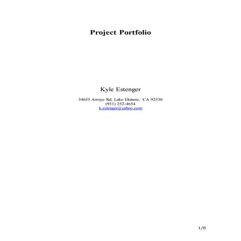 Kyle Estenger Project Portfolio 9prjcts | DOCX