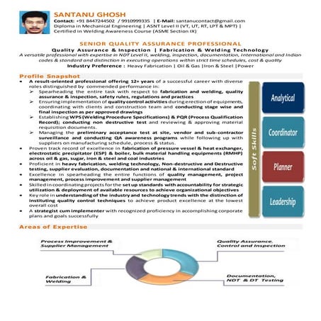 RESUME - SANTANU GHOSH 2016