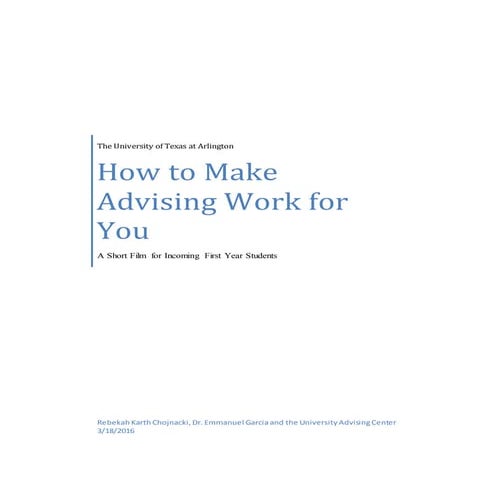 How to Make Advising Work for You