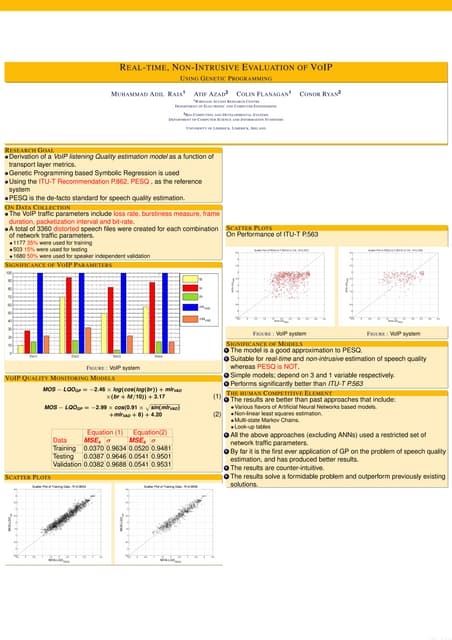 Real-Time, Non-Intrusive Evaluation of VoIP Using Genetic Programming