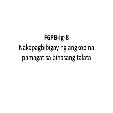 F6 pb ig-8 pagbibigay ng angkop na pamagat