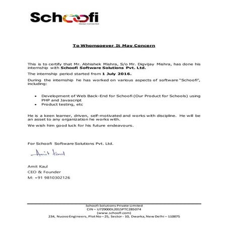 Training Letter-Abhishek Mishra_2 | PDF