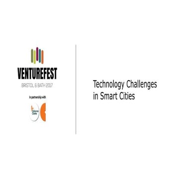 Venturefest Launch Event - Technology Challenges in Smart Cities