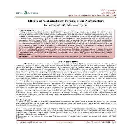 Effects of Sustainability Paradigm on Architecture | PDF