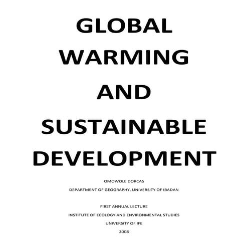 Global Warming and Sustainable Development - IEES | PDF