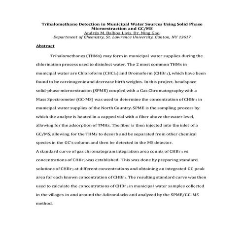 Trihalomethanes THMS | PPTX
