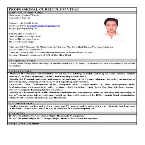 Ambassador Profile | DOCX