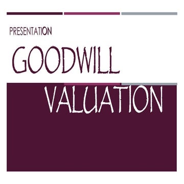 ACT201 Group Presentation on Goodwill valuation | PPTX