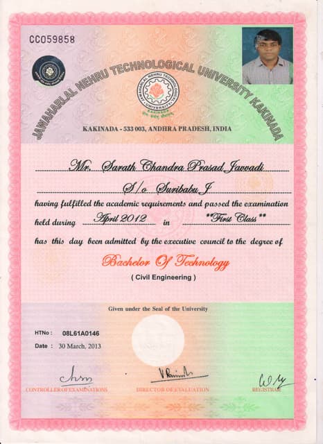 MBA Certificate Arun | PDF