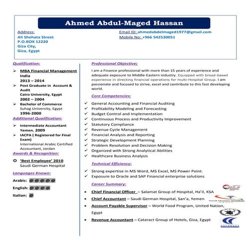 Resume Ahmed Abdul Maged 