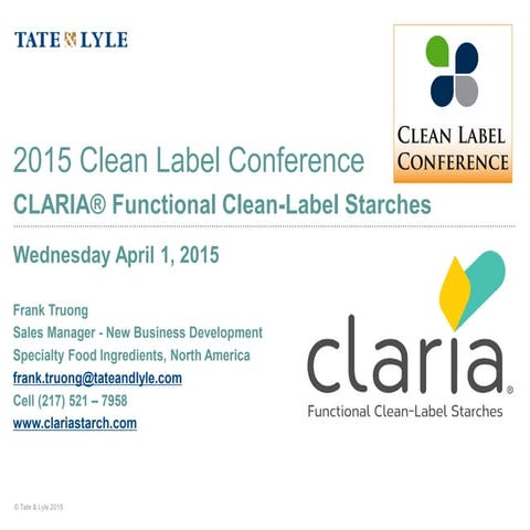 CLARIA-Functional-Clean-Label-Starches-Tate-Lyle | PDF