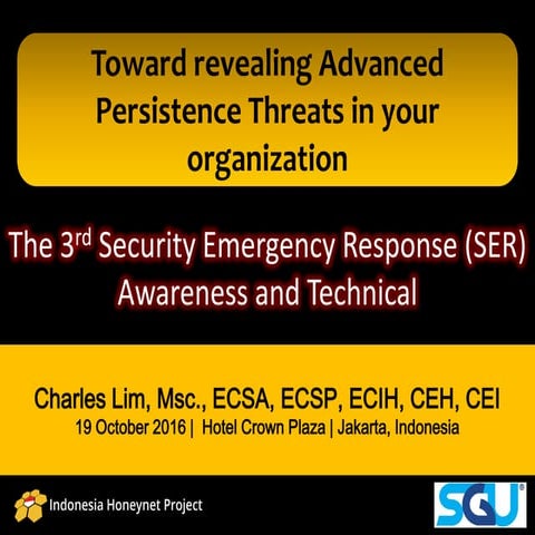 Toward revealing Advanced Persistence Threats in your organization - Public