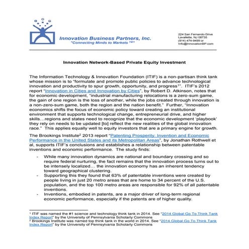Network Based Private Equity Investment