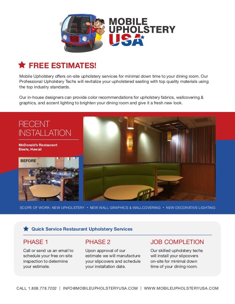 Mobile Upholstery Flyer