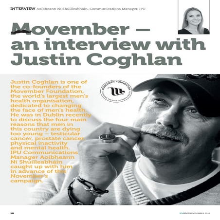 Movember –  an interview with Justin Coghlan