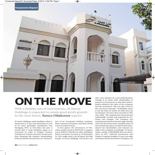 Press (i) Corp report(Al Anwar) | PDF